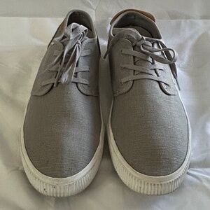 TOMS Men's Carlo Lace-Up Canvas Sneaker Grey Size 11.5